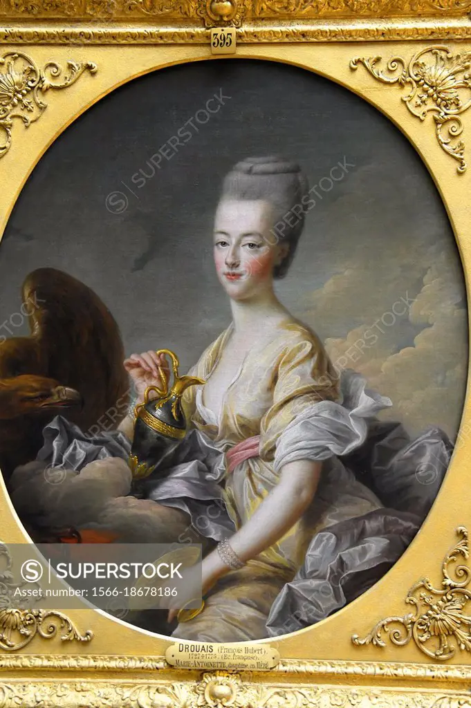 Portrait of queen Marie Antoinette (1755-1793), als Hebe, 1773, Chantilly Castle, Chateau de Chantilly, Hauts de France, Oise, France.