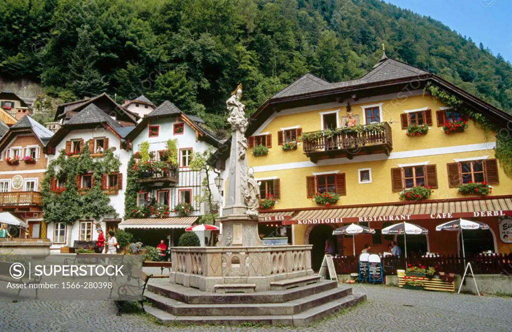 Main square. Hallstatt. Salzkammergut. Austria.