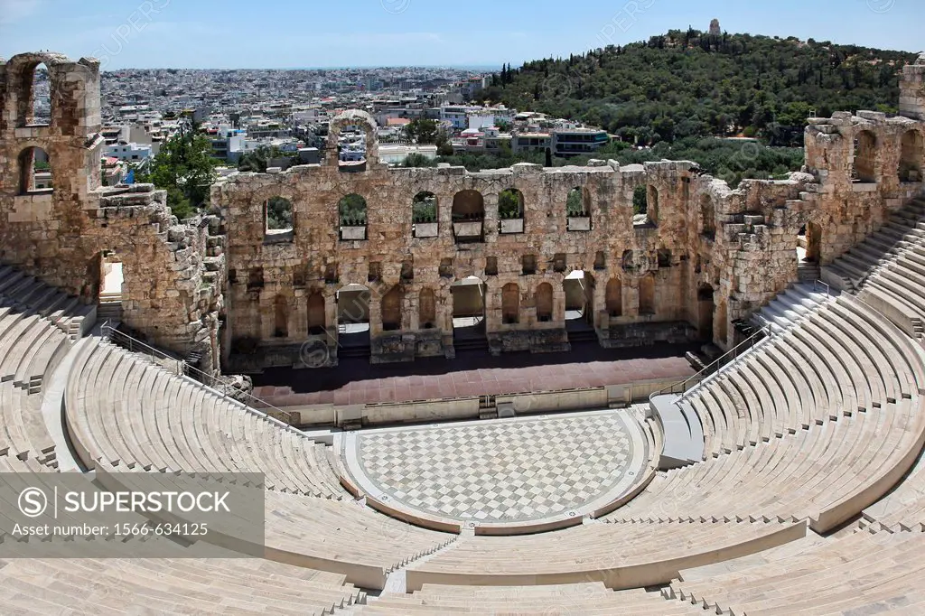 The Odeon of Herodes Atticus theater in Athens, Greece