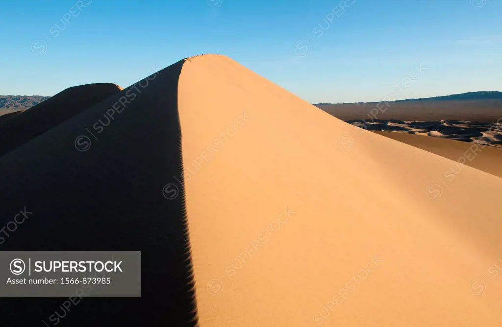 The Sand Dunes Of Khongoryn Els At Sunset In The Gobi Desert Of ...