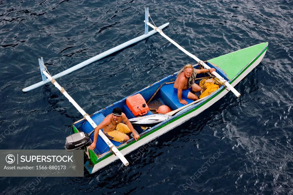 Outrigger fishing canoe, Hanavave, Fatu Hiva, Marquesas Islands, French Polynesia