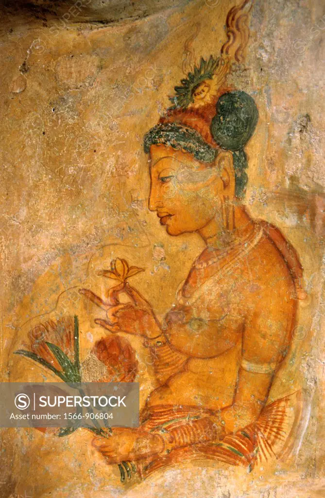 5th Maidens fresco, Sigiriya Lion´s rock fortress, Sri Lanka