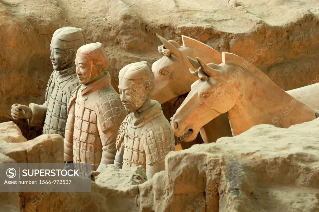 Asia,China, Shaanxi,Xian,Bingmayong,the Terracotta Army at the time of Emperor Qin Shi Huang