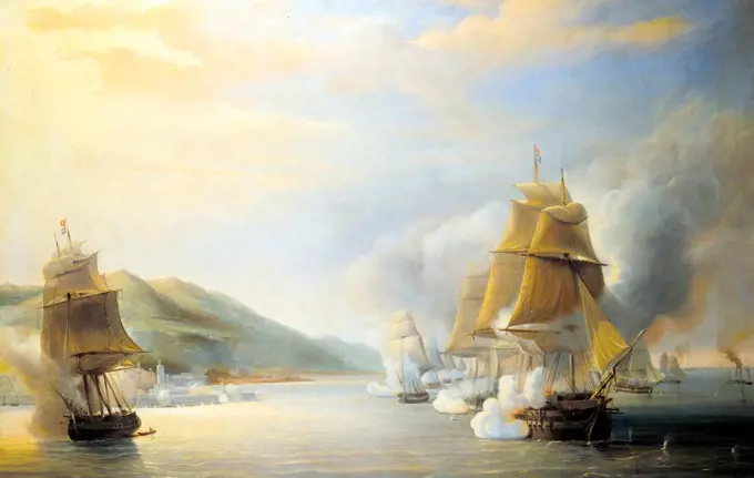 Morel Fatio Antoine Leon - Attack of Algiers waged by Admiral Duperre (July 3, 1830).