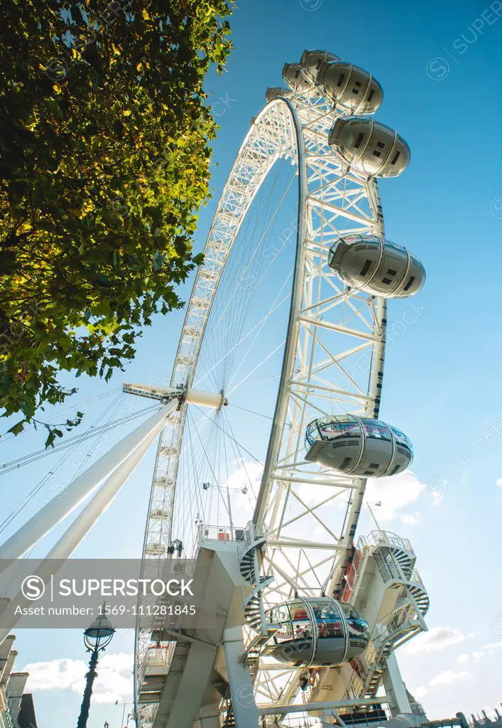 Low angle view of London Eye