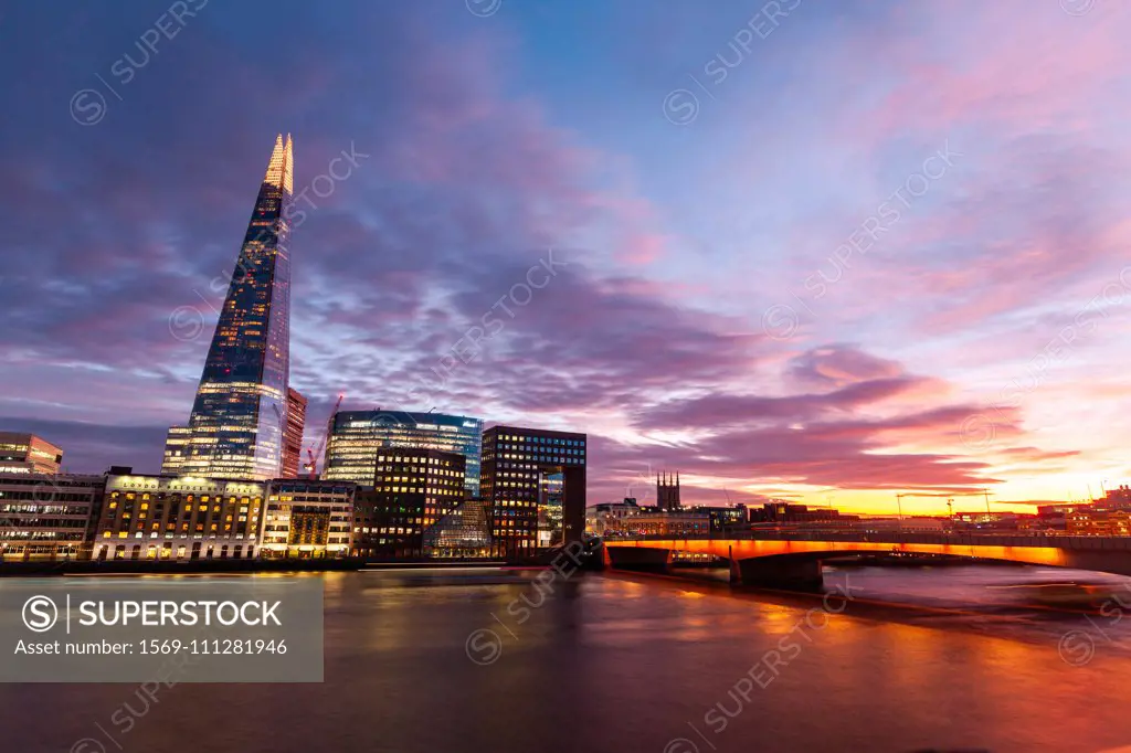 London cityscape with The Shard skyscraper