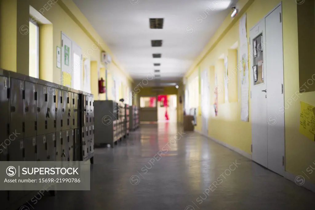 Empty school corridor