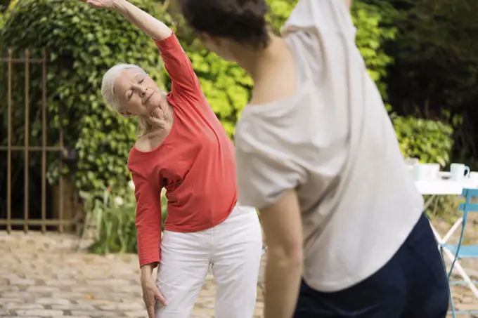 Senior woman doing exercise