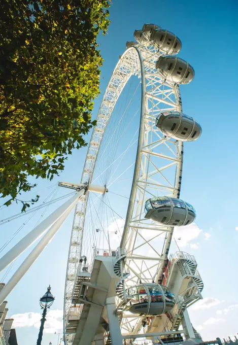 Low angle view of London Eye