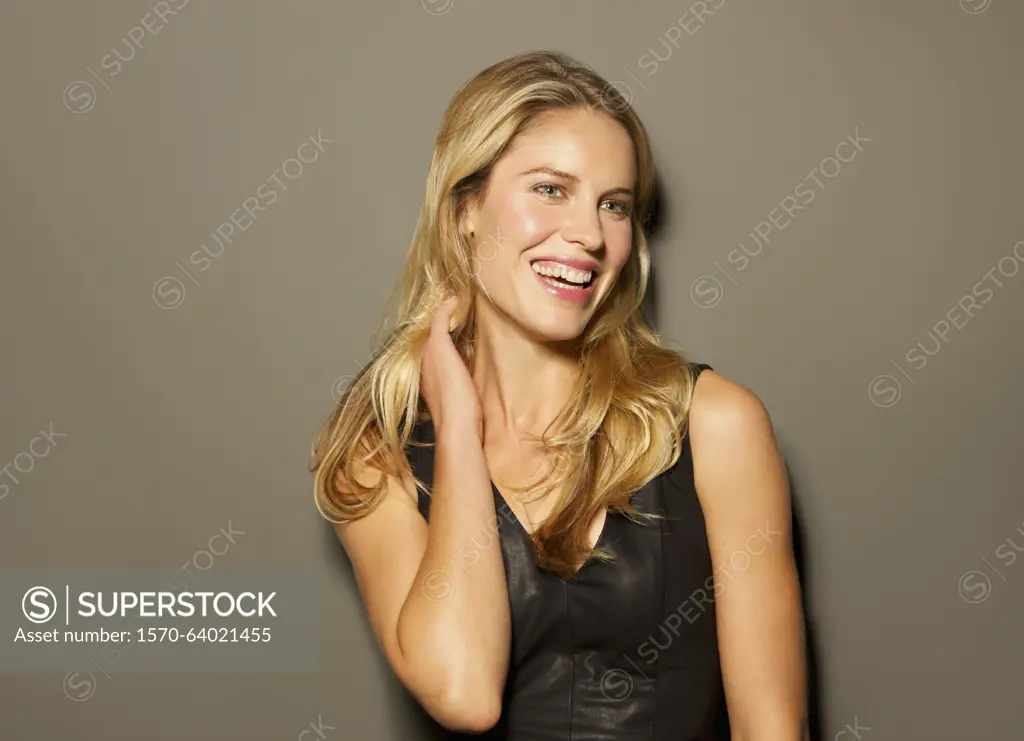 Attractive Blonde Woman Smiling