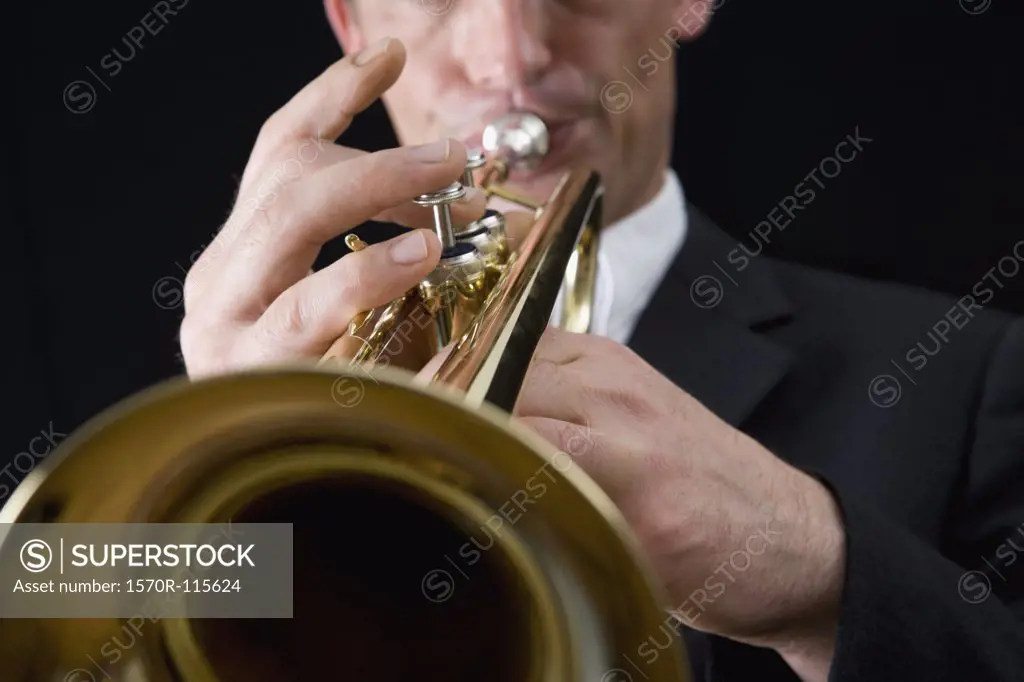 Man playing a trumpet