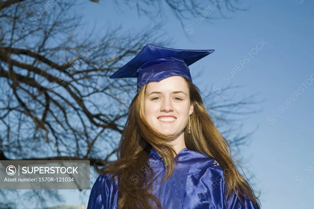 Female student celebrating graduation