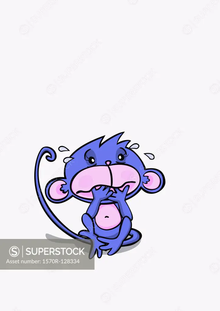 A monkey crying