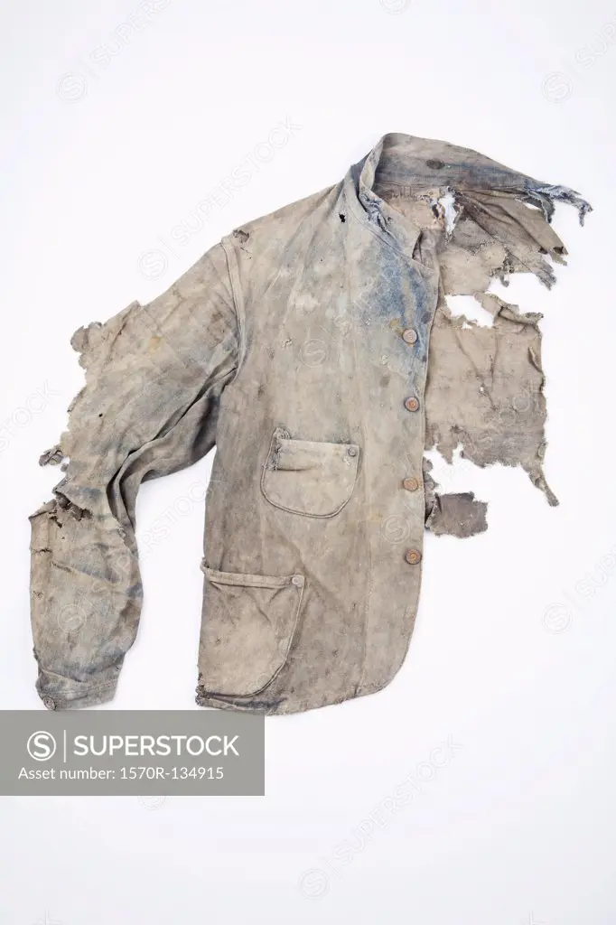 Extremely damaged denim jacket