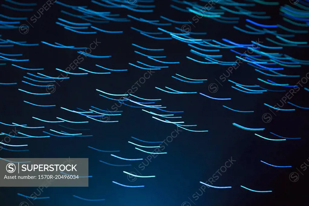 Long exposure of blue optical fiber