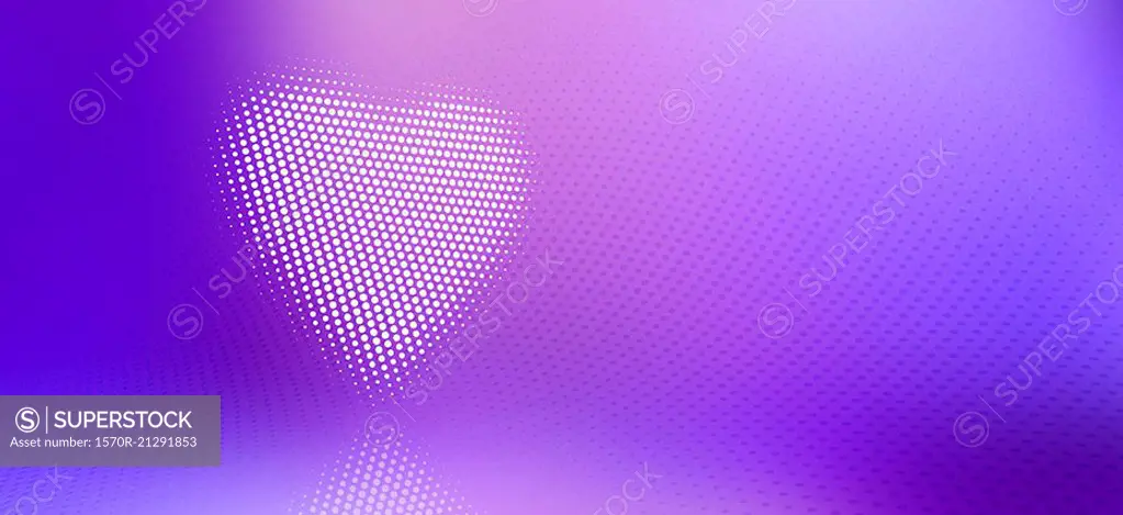 Digitally generated image of spotted heart against purple background