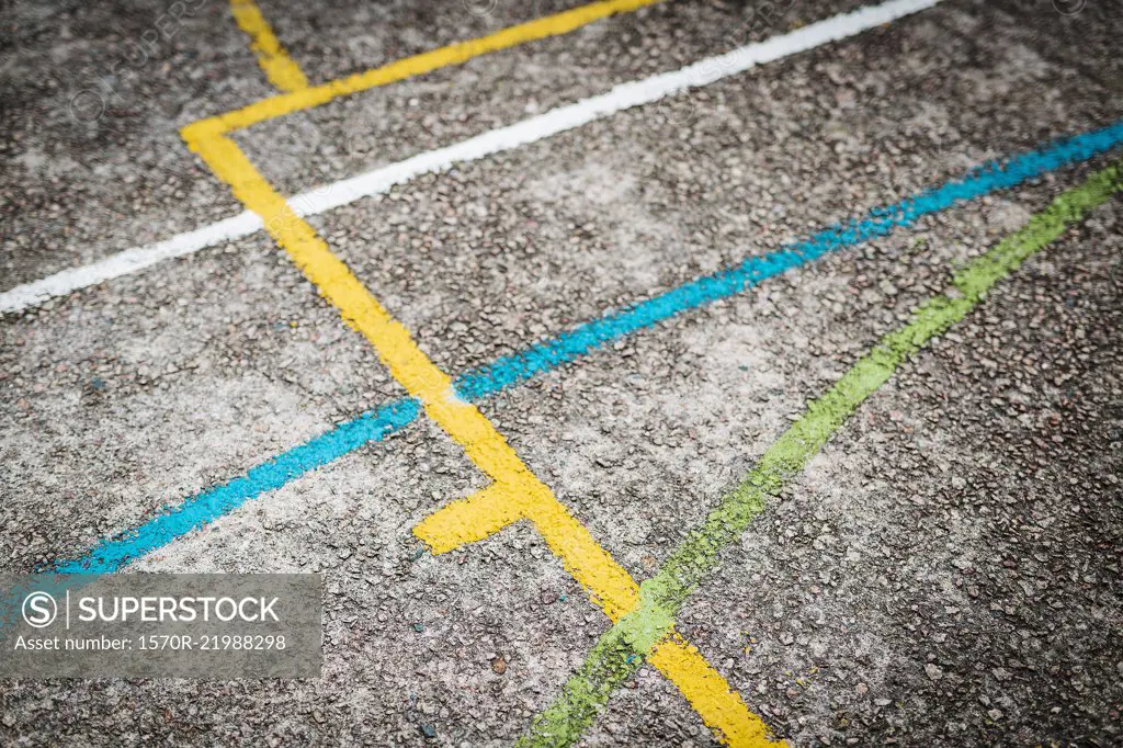 Full frame shot of road with painted lines