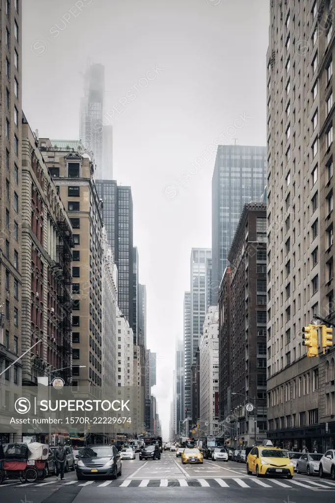 New York City street and buildings, Sixth Avenue, New York, USA