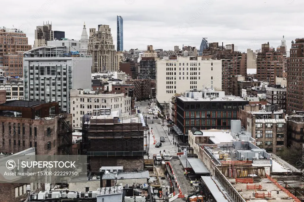 Cityscape view, New York City buildings, New York, USA