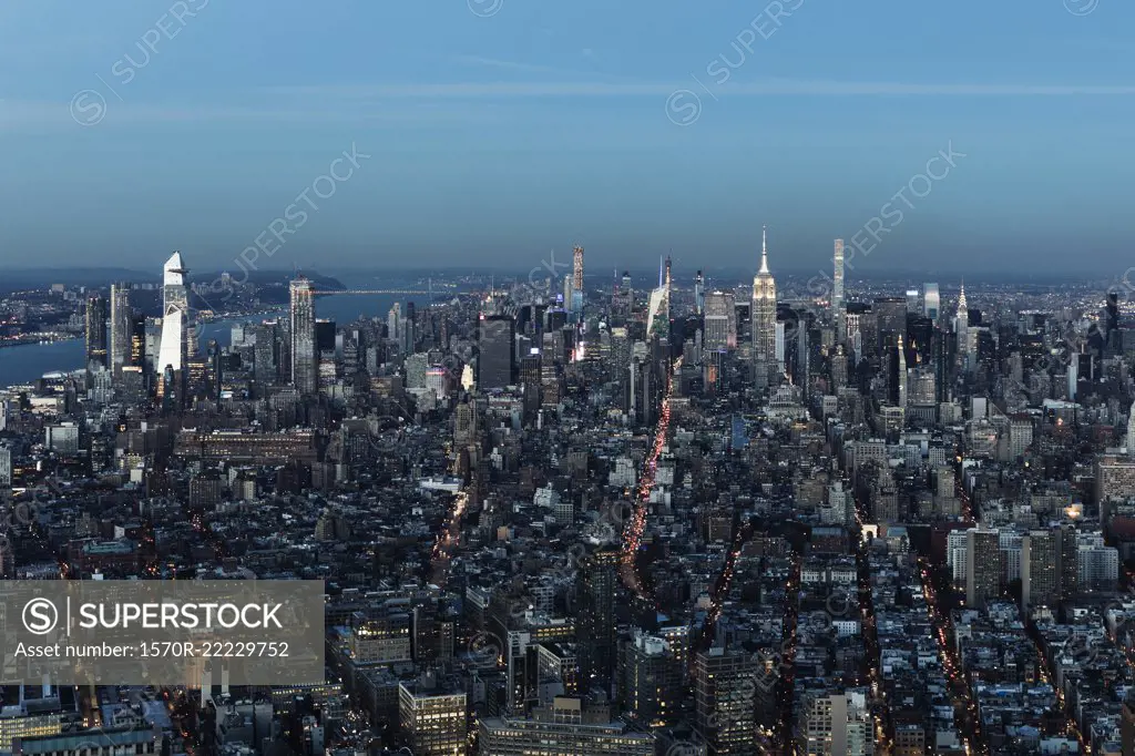 Scenic cityscape view, New York City, New York, USA