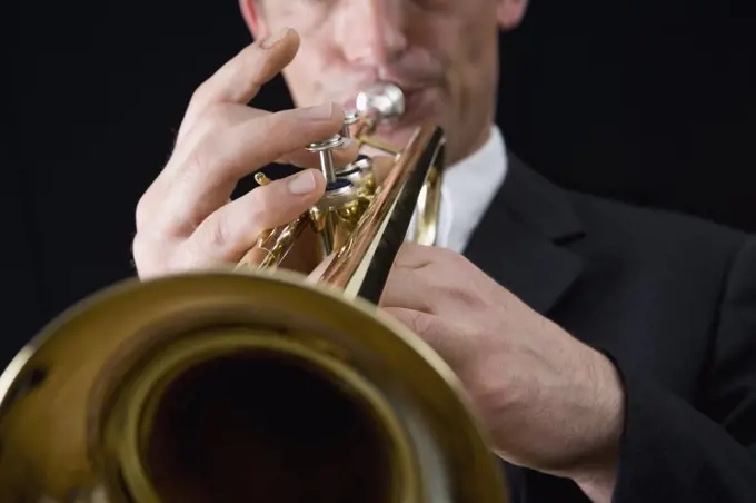 Man playing a trumpet