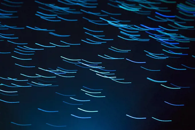 Long exposure of blue optical fiber