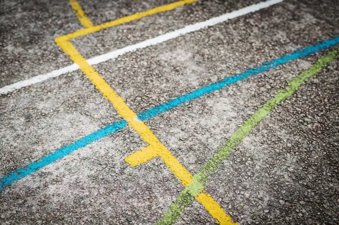 Full frame shot of road with painted lines