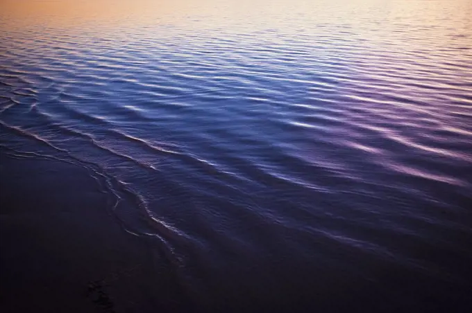 Full frame shot of rippled sea during sunset