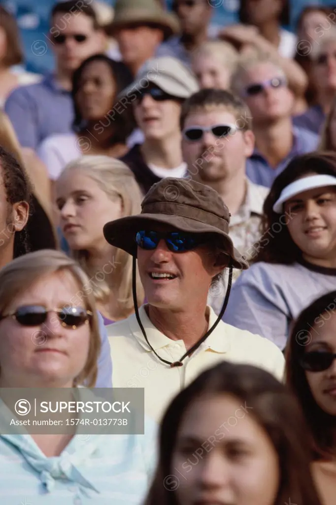 Group of spectators sitting in a stadium