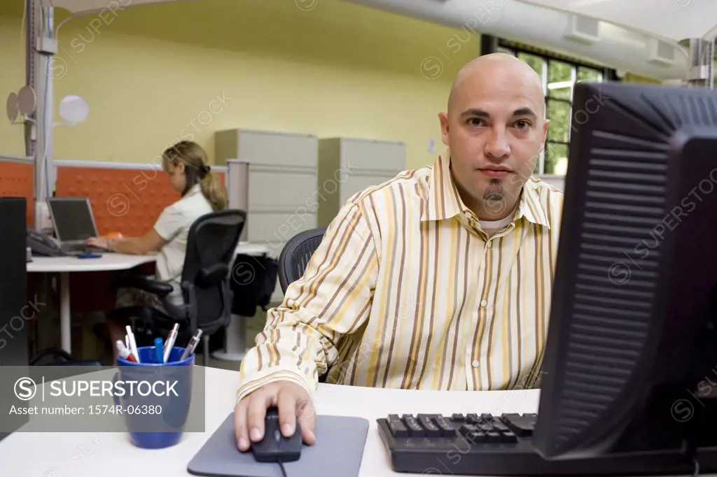 Portrait of a businessman sitting in an office