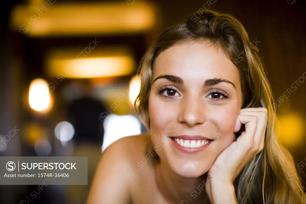 Portrait of a woman smiling, Papeete, Tahiti, French Polynesia