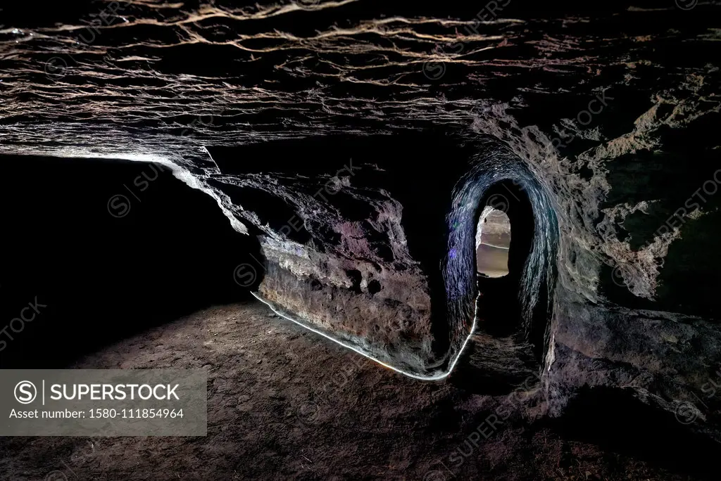 Caves of Hella, Iceland. Man made caves, could be made by Celts who inhabited Iceland before the official Norse settlement, late 9th century.