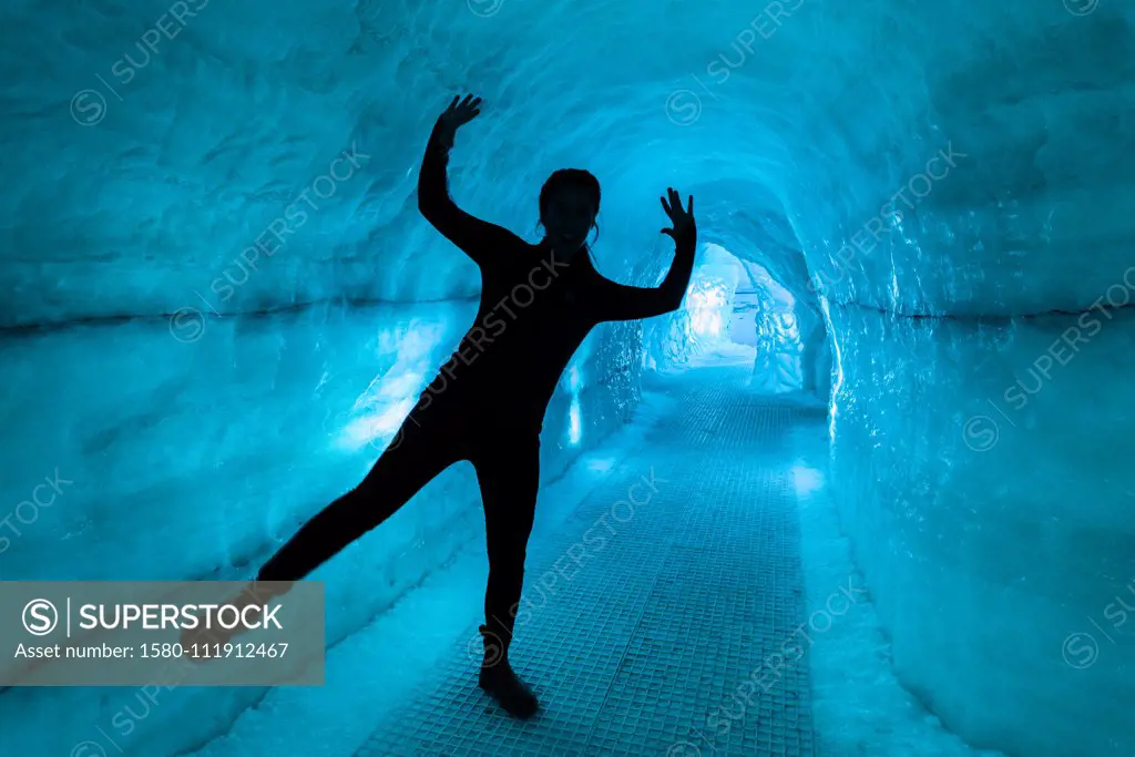 Glacier Ice Cave, Perlan Museum (The Pearl) Reykjavik, Iceland.