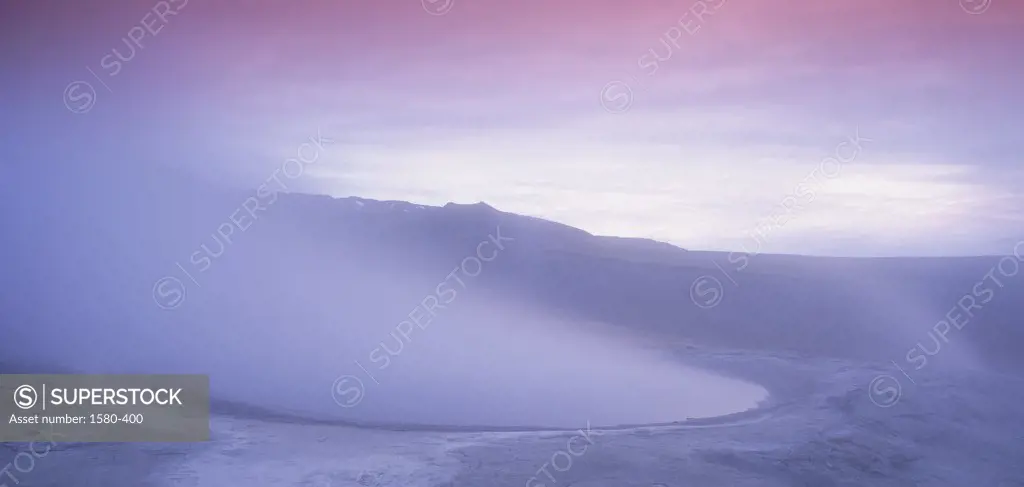 Natural geyser on a landscape, Strokkur Geyser, Iceland