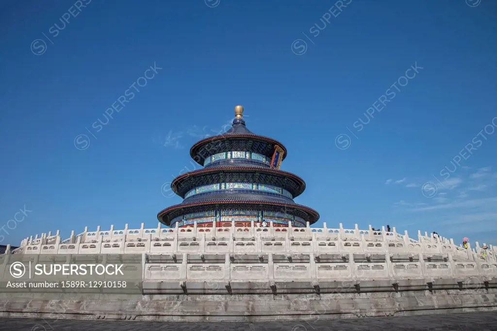 Heaven Temple tower under blue sky, Beijing, China