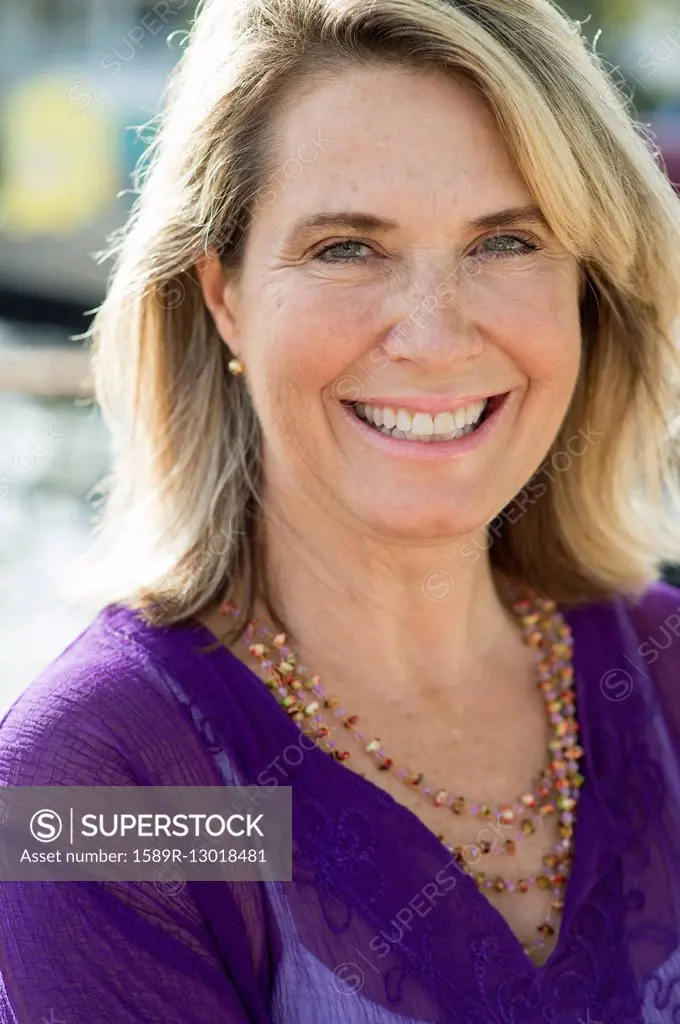 Older Caucasian woman smiling outdoors