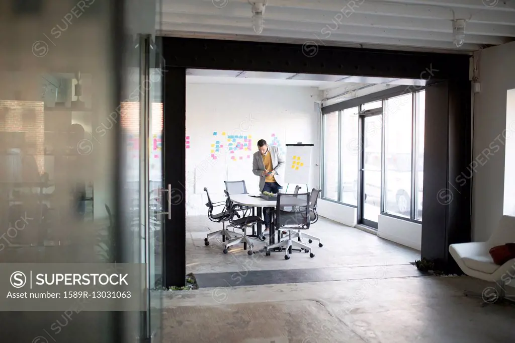 Businessman working in office