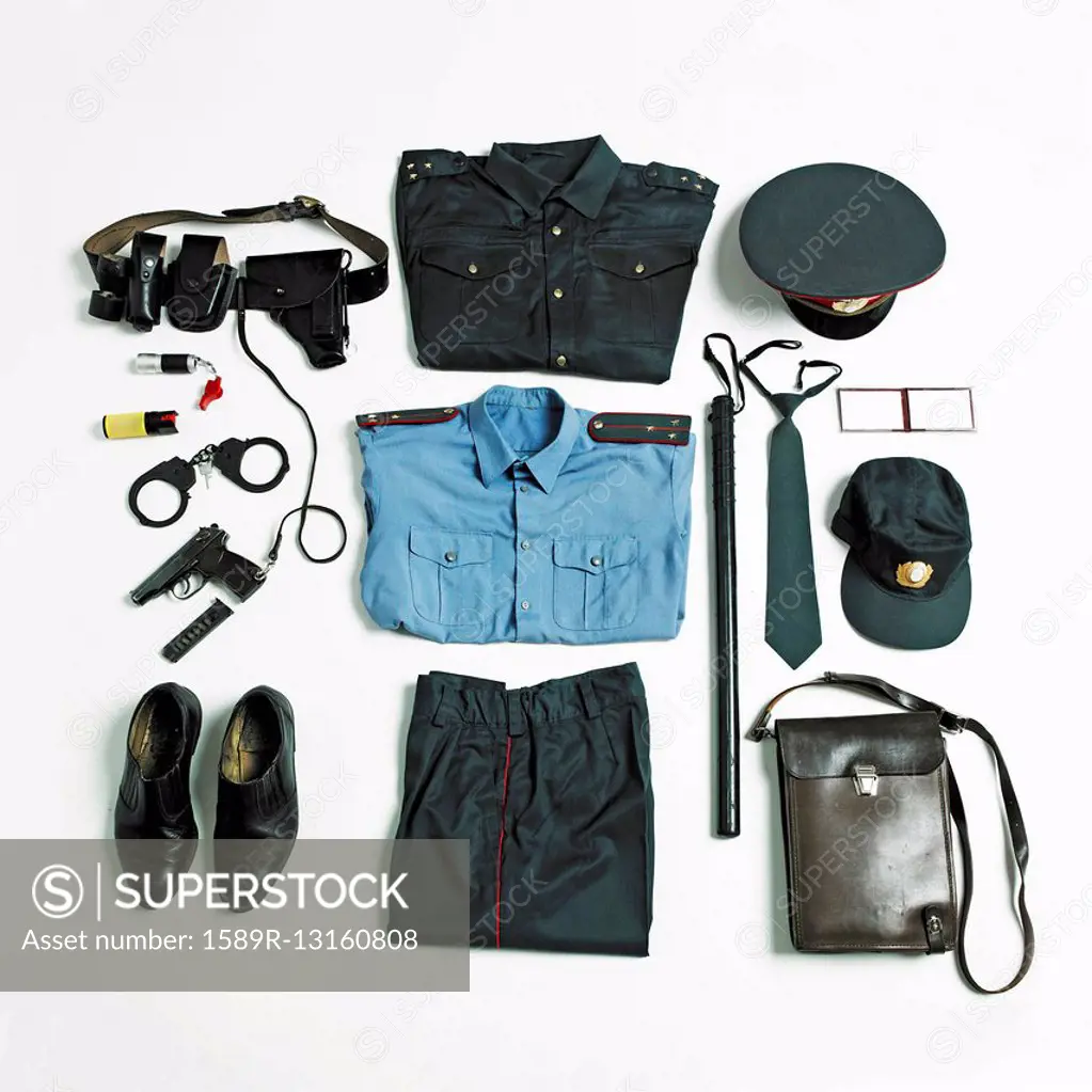 Organized police uniform and equipment