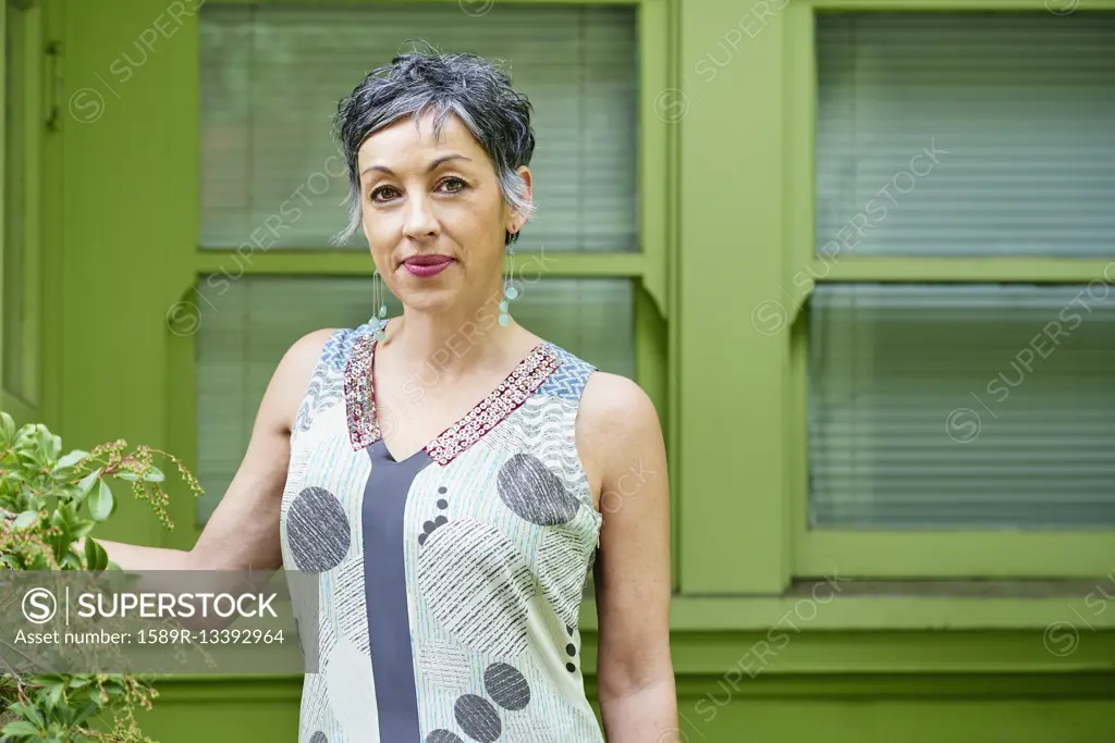 Older Caucasian woman standing outdoors