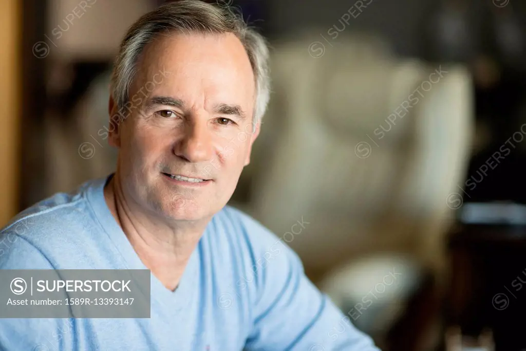 Close up of older Caucasian man smiling