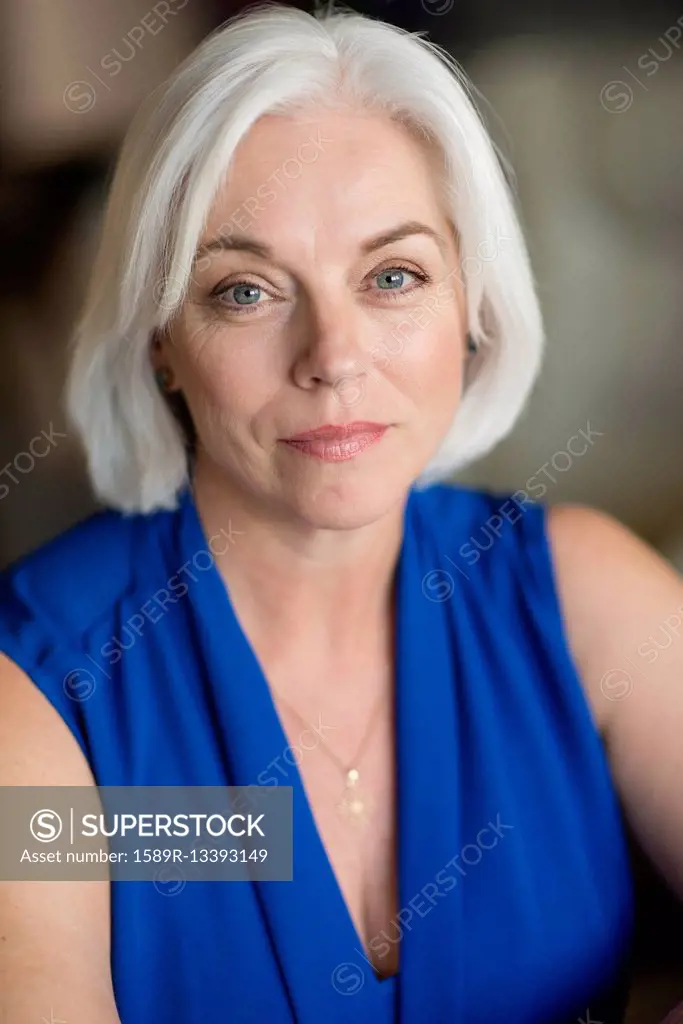 Close up of older Caucasian woman smiling