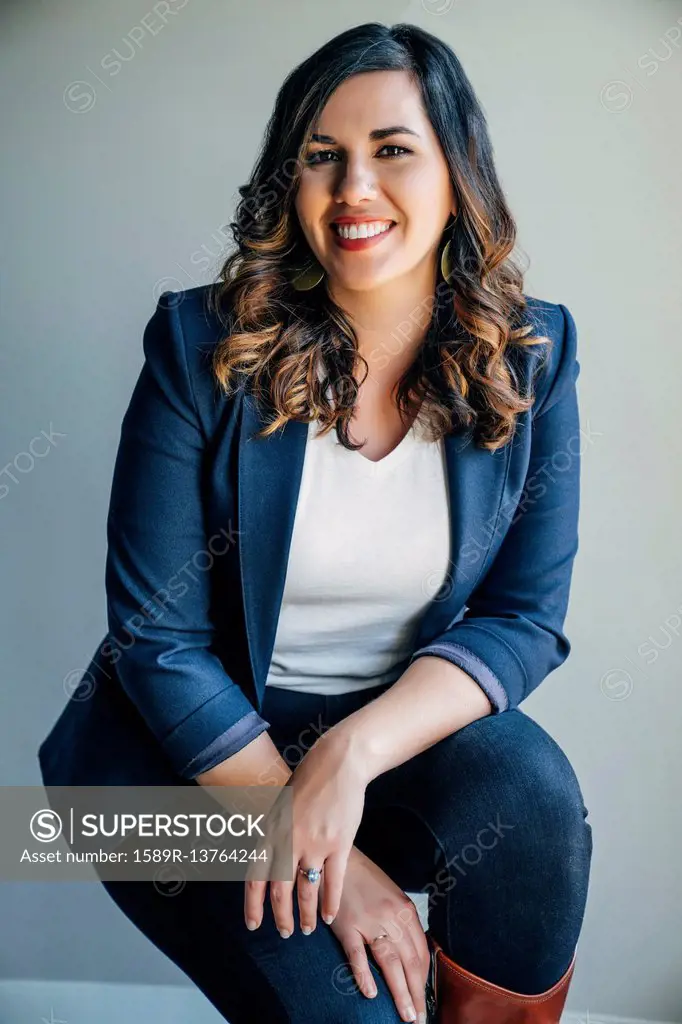 Portrait of smiling Mixed Race woman