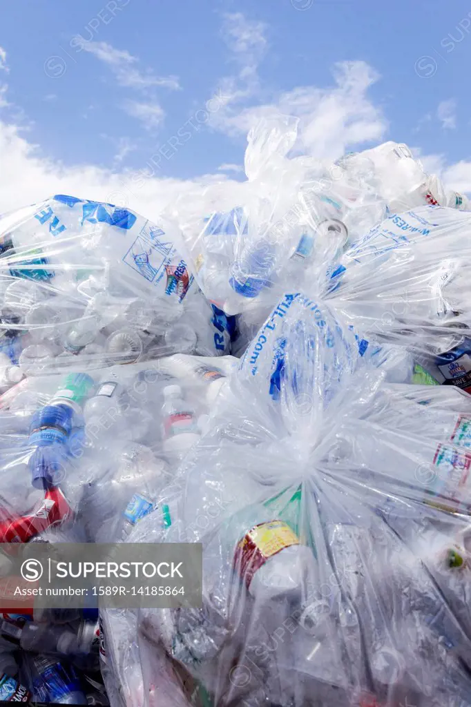 Bags of plastic bottles