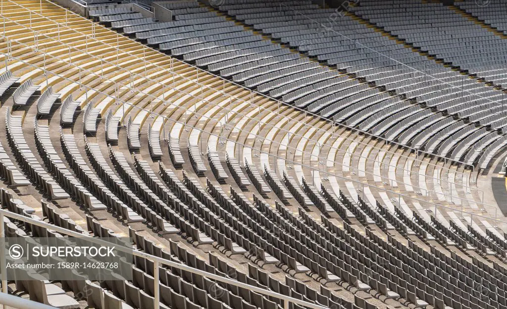 Empty chairs in stadium