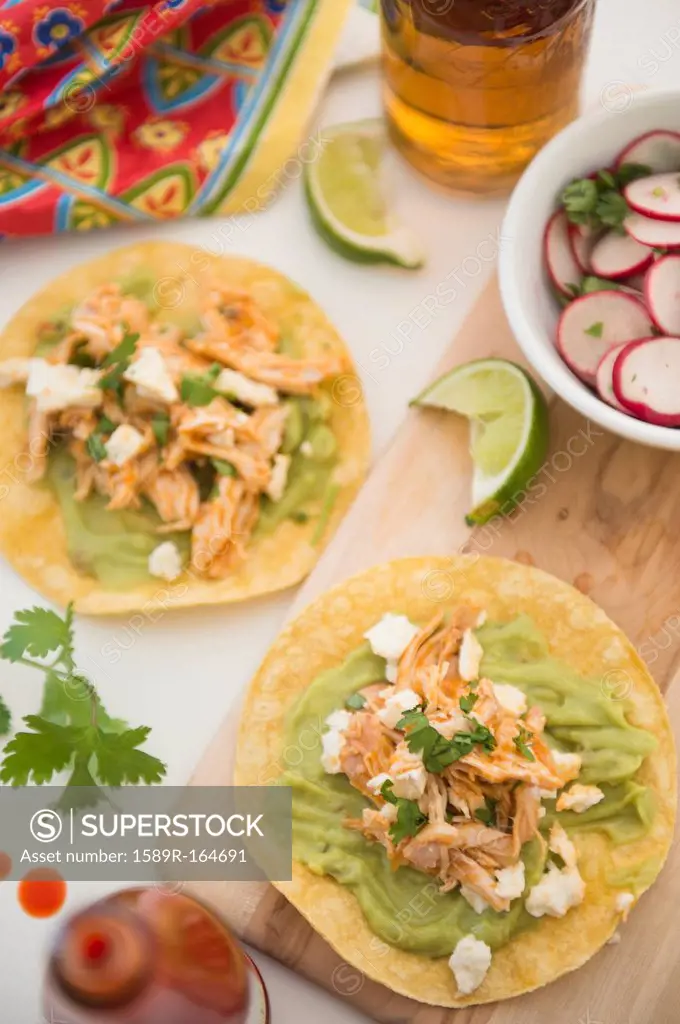 Mexican chicken tacos