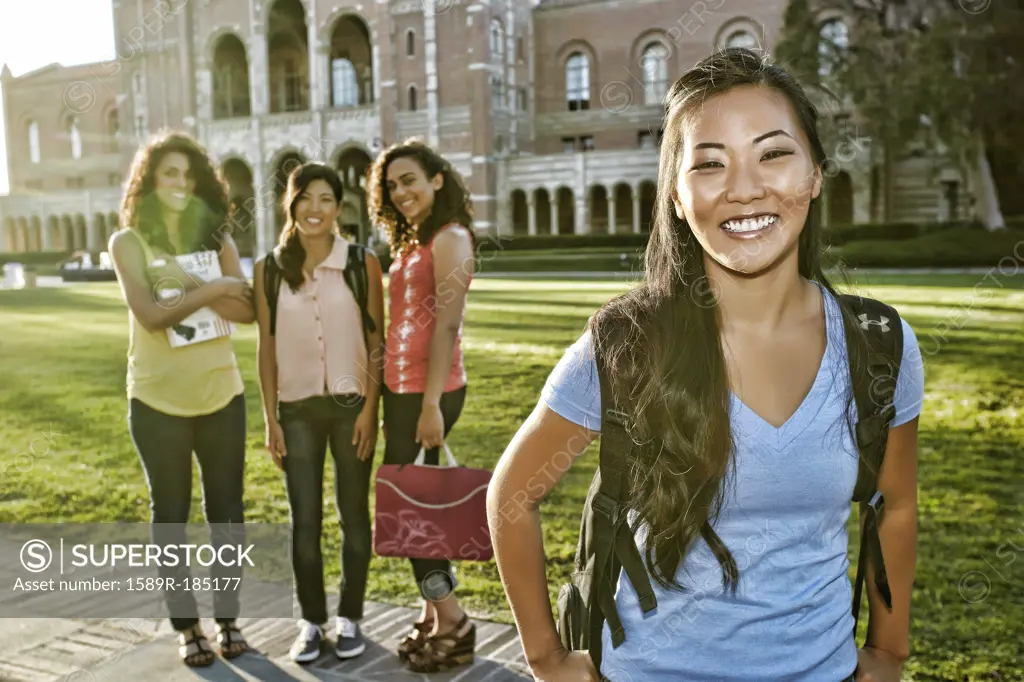 Student smiling on campus