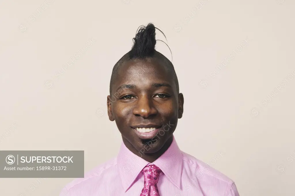 African businessman with mohawk hairstyle