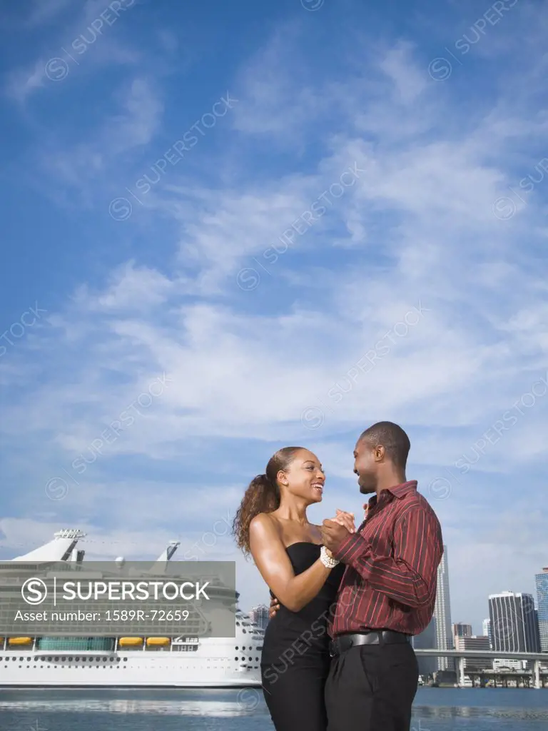 African American couple dancing