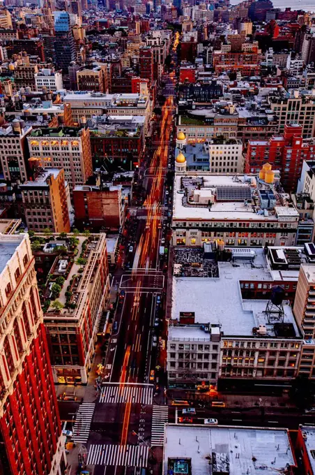 Aerial view of New York cityscape, New York, United States