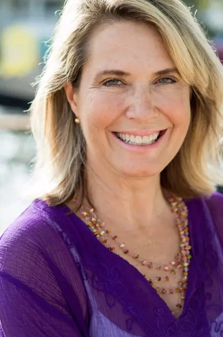 Older Caucasian woman smiling outdoors